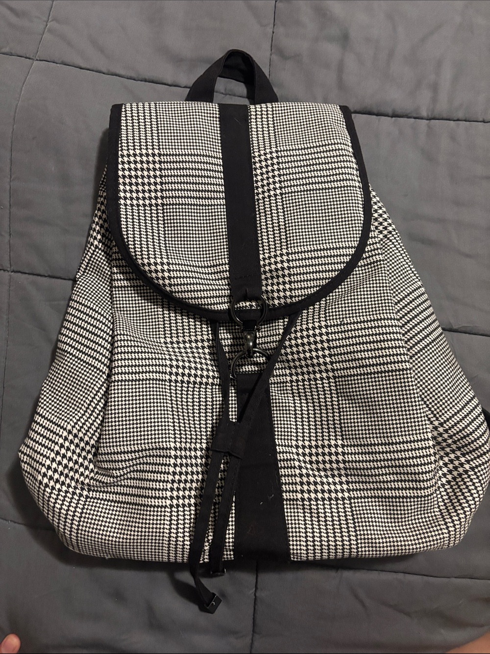 Black & White Plaid Women's Backpack - Sleek Everyday Carry